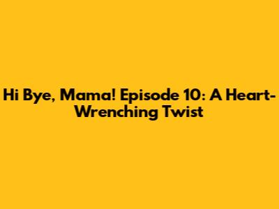 Hi Bye, Mama! Episode 10: A Heart-Wrenching Twist