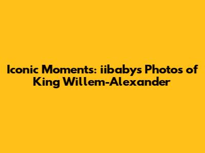 Iconic Moments: iibaby's Photos of King Willem-Alexander