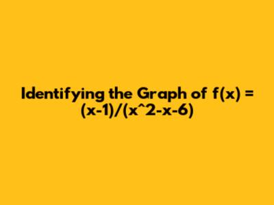 Identifying the Graph of f(x) = (x-1)/(x^2-x-6)