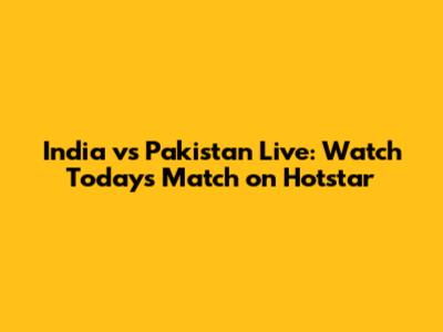 India vs Pakistan Live: Watch Today's Match on Hotstar