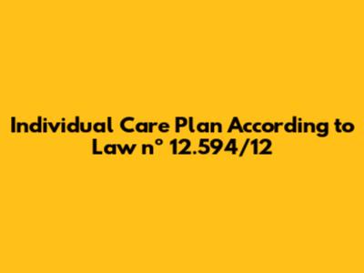 Individual Care Plan According to Law nº 12.594/12
