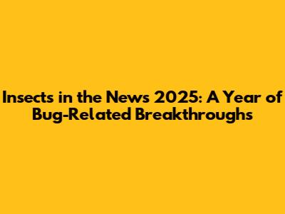 Insects in the News 2025: A Year of Bug-Related Breakthroughs