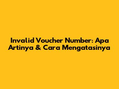 Invalid Voucher Number: Apa Artinya & Cara Mengatasinya