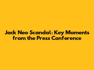 Jack Neo Scandal: Key Moments from the Press Conference
