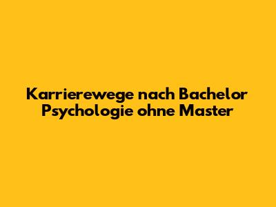 Karrierewege nach Bachelor Psychologie ohne Master
