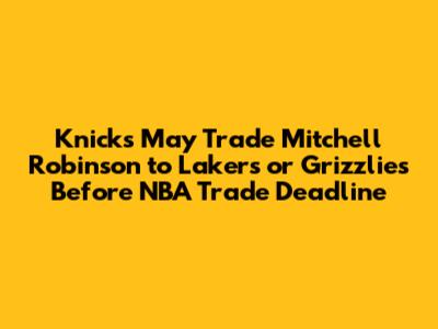Knicks May Trade Mitchell Robinson to Lakers or Grizzlies Before NBA Trade Deadline