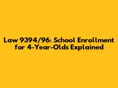 Law 9394/96: School Enrollment for 4-Year-Olds Explained