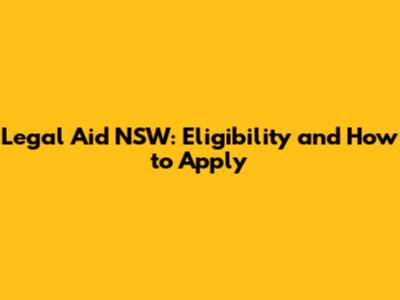 Legal Aid NSW: Eligibility and How to Apply