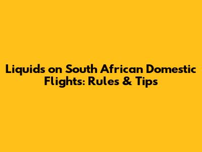 Liquids on South African Domestic Flights: Rules & Tips