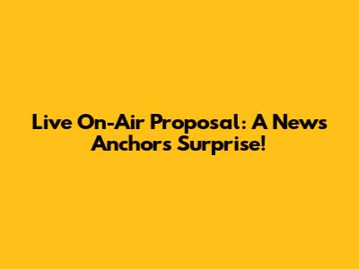 Live On-Air Proposal: A News Anchor's Surprise!