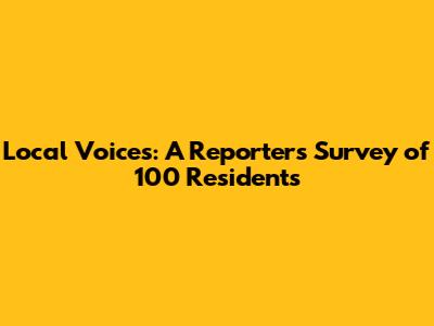 Local Voices: A Reporter's Survey of 100 Residents