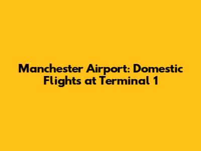 Manchester Airport: Domestic Flights at Terminal 1