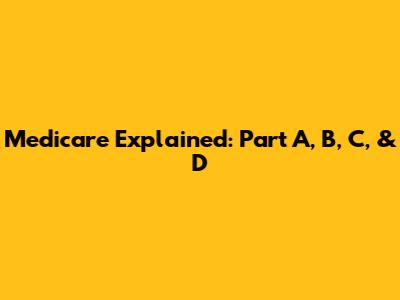 Medicare Explained: Part A, B, C, & D