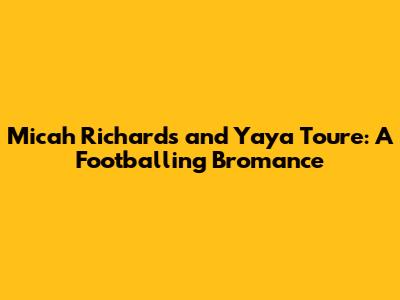 Micah Richards and Yaya Toure: A Footballing Bromance