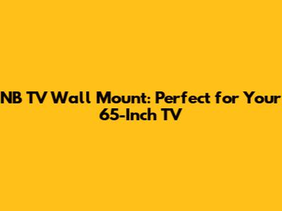 NB TV Wall Mount: Perfect for Your 65-Inch TV