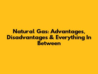 Natural Gas: Advantages, Disadvantages & Everything In Between