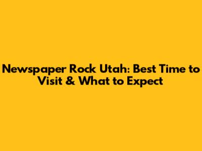 Newspaper Rock Utah: Best Time to Visit & What to Expect