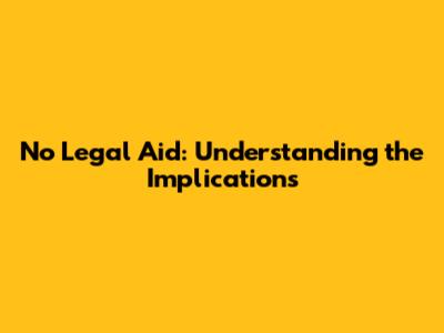 No Legal Aid: Understanding the Implications