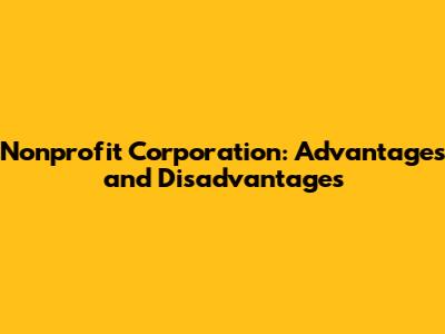 Nonprofit Corporation: Advantages and Disadvantages