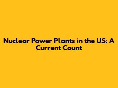 Nuclear Power Plants in the US: A Current Count