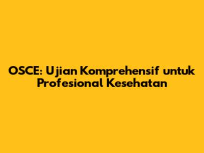 OSCE: Ujian Komprehensif untuk Profesional Kesehatan