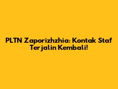 PLTN Zaporizhzhia: Kontak Staf Terjalin Kembali!