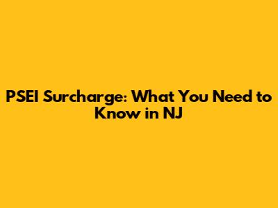 PSEI Surcharge: What You Need to Know in NJ