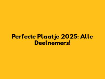 Perfecte Plaatje 2025: Alle Deelnemers!