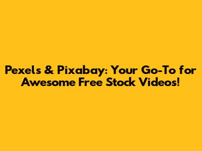 Pexels & Pixabay: Your Go-To for Awesome Free Stock Videos!