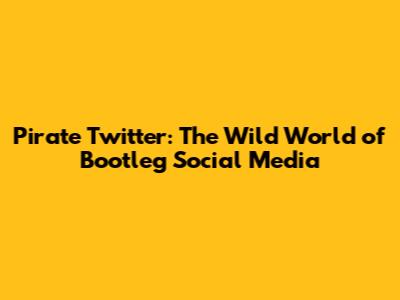 Pirate Twitter: The Wild World of Bootleg Social Media