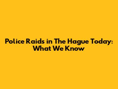 Police Raids in The Hague Today: What We Know