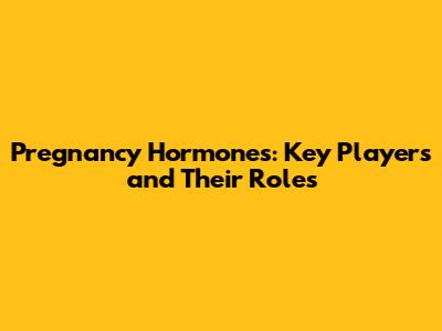 Pregnancy Hormones: Key Players and Their Roles