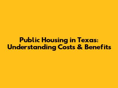 Public Housing in Texas: Understanding Costs & Benefits