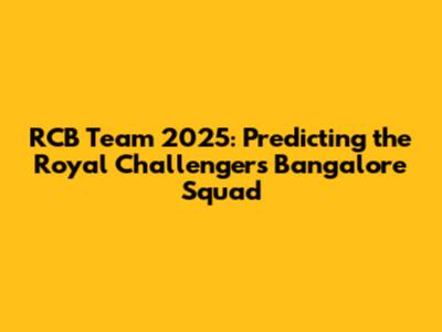 RCB Team 2025: Predicting the Royal Challengers Bangalore Squad