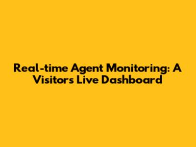Real-time Agent Monitoring: A Visitor's Live Dashboard