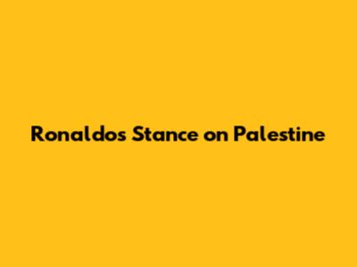 Ronaldo's Stance on Palestine