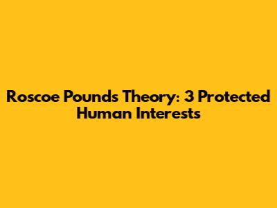 Roscoe Pound's Theory: 3 Protected Human Interests