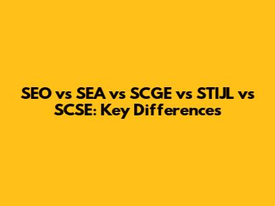 SEO vs SEA vs SCGE vs STIJL vs SCSE: Key Differences