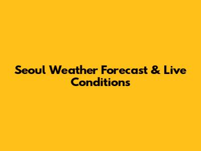 Seoul Weather Forecast & Live Conditions