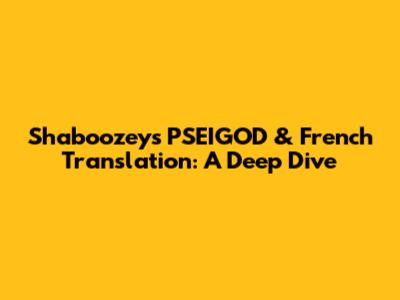 Shaboozey's 'PSEIGOD' & French Translation: A Deep Dive
