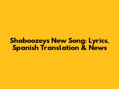 Shaboozey's New Song: Lyrics, Spanish Translation & News