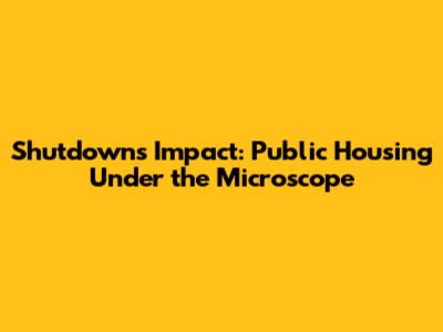 Shutdown's Impact: Public Housing Under the Microscope