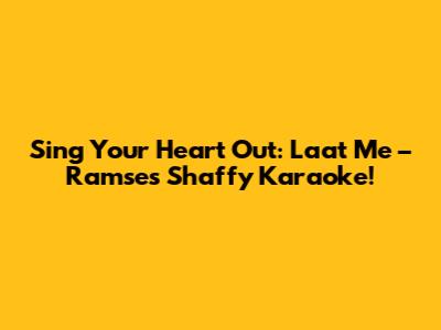 Sing Your Heart Out: Laat Me – Ramses Shaffy Karaoke!