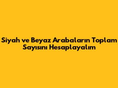 Siyah ve Beyaz Arabaların Toplam Sayısını Hesaplayalım