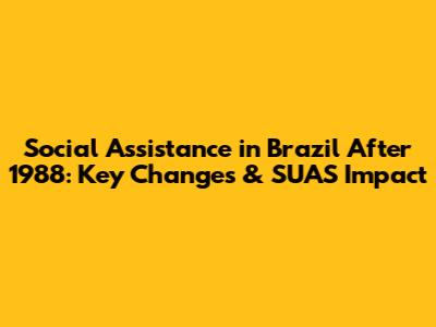 Social Assistance in Brazil After 1988: Key Changes & SUAS Impact