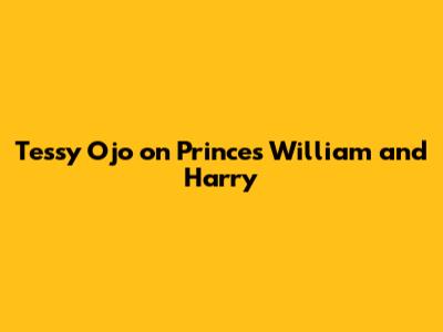 Tessy Ojo on Princes William and Harry