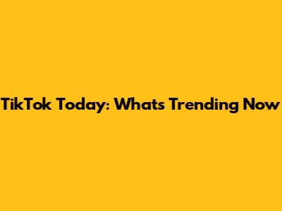 TikTok Today: What's Trending Now