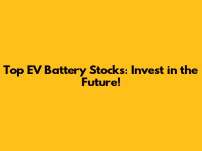 Top EV Battery Stocks: Invest in the Future!