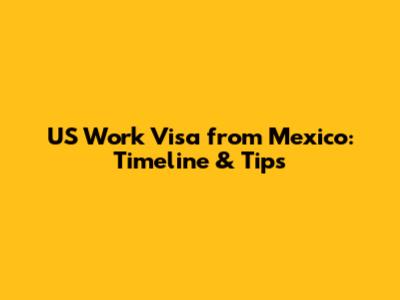 US Work Visa from Mexico: Timeline & Tips