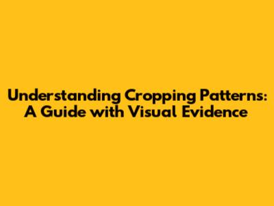 Understanding Cropping Patterns: A Guide with Visual Evidence